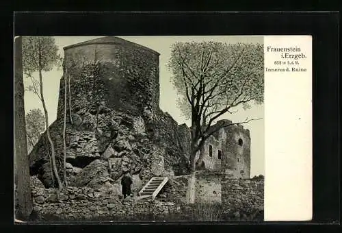 AK Frauenstein i. Erzgeb., Inneres der Ruine