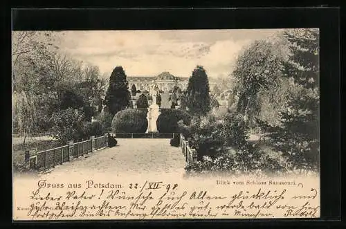 AK Potsdam, Blick vom Schloss Sanssouci