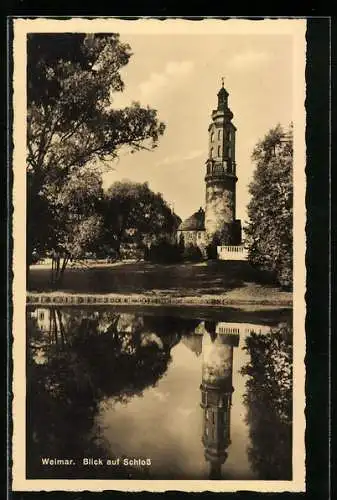 AK Weimar, Blick auf Schloss