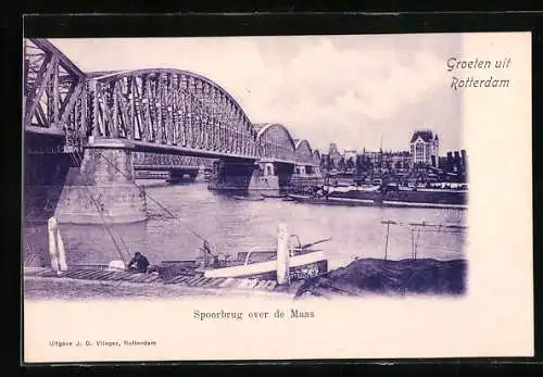 AK Rotterdam, Spoorbrug over de Maas