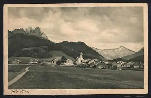 AK Grän /Tirol, Blick zum Ort