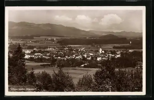 AK Völkermarkt /Kärnten, Gesamtansicht gegen die Berge