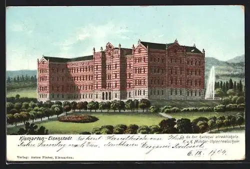 Lithographie Eisenstadt, K. u. K. Militär-Unterrealschule