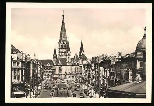 AK Berlin-Charlottenburg, Tauentzienstrasse und Kaiser-Wilhelm-Gedächtniskirche