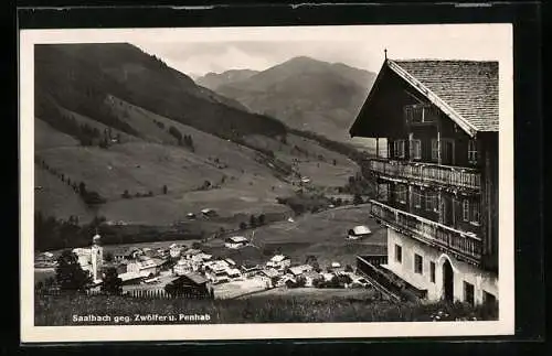 AK Saalbach, Teilansicht gegen Zwölfer und Penhab