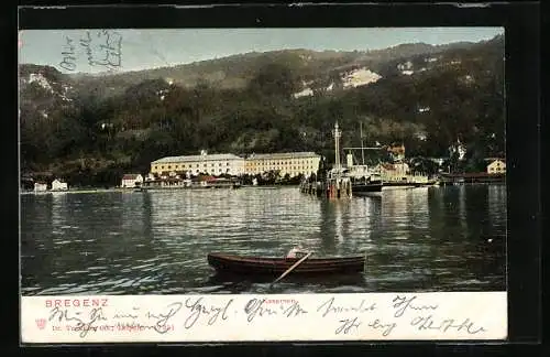 AK Bregenz, Blick auf Hafen und Kasernen