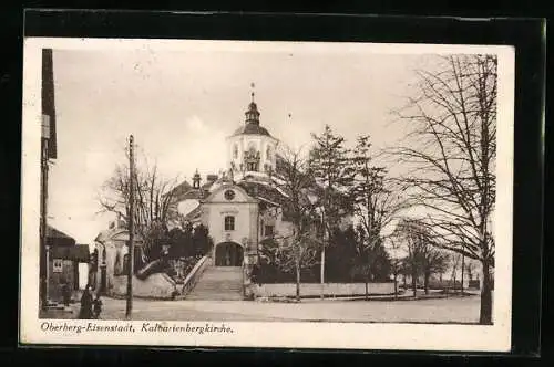 AK Eisenstadt, Oberberg, Strassenpartie an der Kalvarienbergkirche