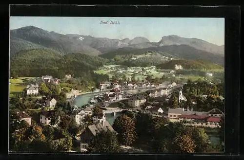 AK Bad Ischl, Teilansicht mit Blick auf die Berge