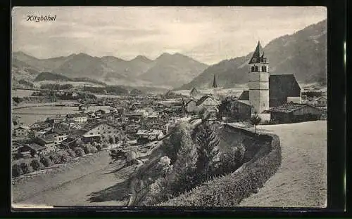 AK Kitzbühel, Ortsansicht mit Kirche