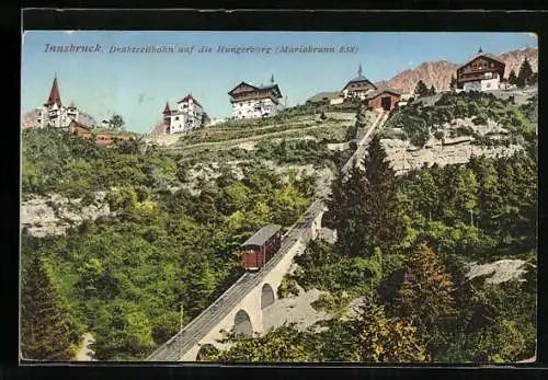 AK Innsbruck, Drahtseilbahn auf die Hungerburg, Mariabrunn