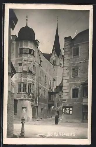 Foto-AK Rattenberg, Strassenpartie mit Kirche