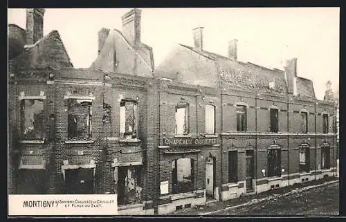 AK Montigny-le-Tilleul, Chaussée de Couillet et Place du Blot