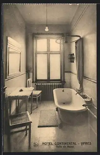 AK Ypres, Hotel Continental, Salle de Bains