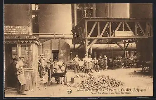 AK Couillet, Usines Metallurgiques du Hainaut, Pesee des charges aux hauts-fourneaux