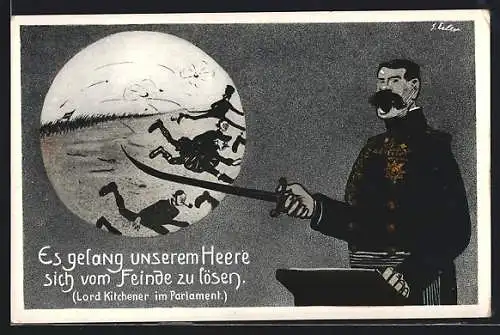 AK Es gelang unserem Heere.., Lord Kitchener im Parlament, Propaganda 1. Weltkrieg