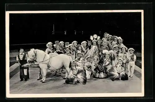 AK C.H. Schäfer's Cirkus-Stadt Liliput, Liliputanerin der Manege