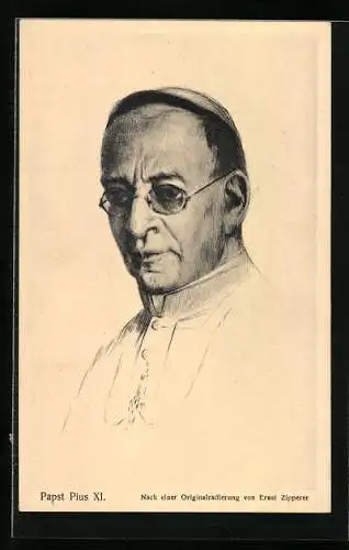 AK Portrait Papst Pius XI.