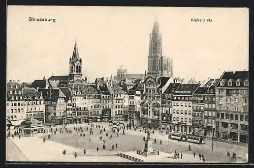 AK Strassburg, Kleberplatz mit Strassenbahn