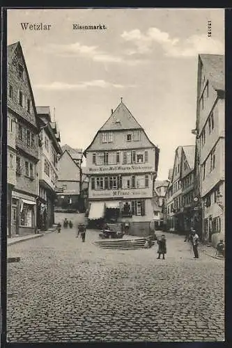 AK Wetzlar, Eisenmarkt mit Kurzwarengeschäft M. Franz