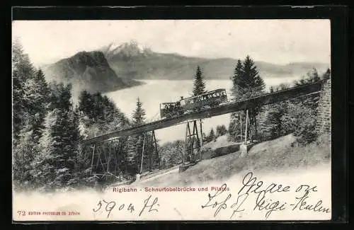 AK Rigibahn, Schnurtobelbrücke und Pilatus