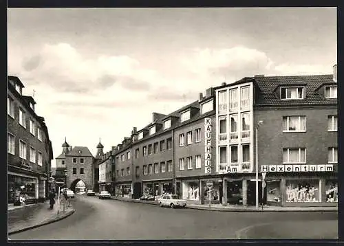 AK Jülich /Rhld., Strassenpartie am Hexenturm