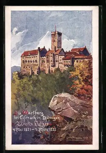 Künstler-AK Heinz Pinggera: Eisenach /Th., Die Wartburg