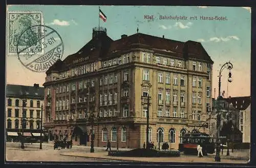 AK Kiel, Strassenbahn auf dem Bahnhofplatz