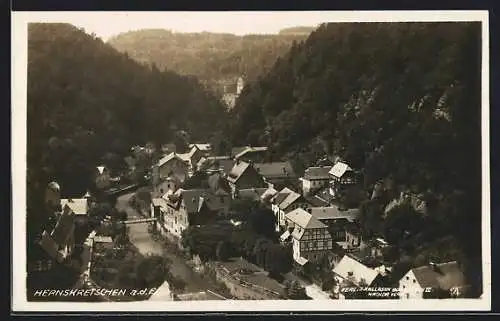 AK Herrnskretschen, Blick über die Dächer