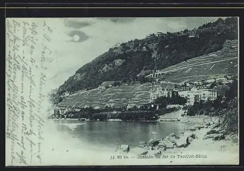 Mondschein-AK Territet-Glion, Chemin de fer