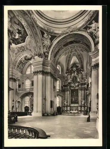 Foto-AK Deutscher Kunstverlag, Nr. 10: Weingarten /Württemberg, Kirche des Benediktinerklosters, Vierung und Querschiff