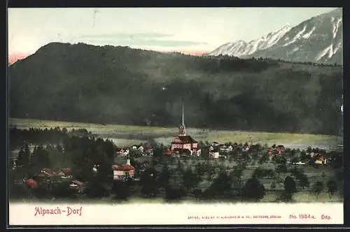 AK Alpnach-Dorf, Gesamtansicht mit Umgebung aus der Vogelschau