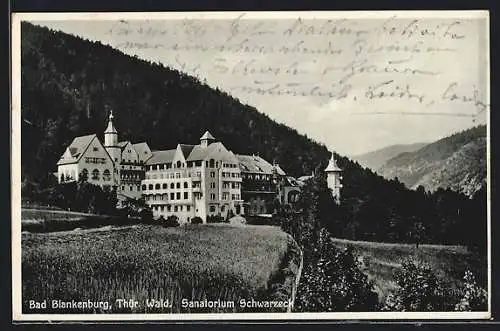 AK Bad Blankenburg /Th., Sanatorium Schwarzeck