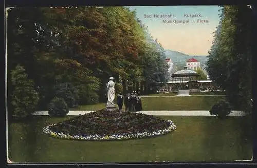 AK Bad Neuenahr, Kurpark mit Musiktempel und Flora