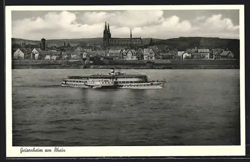 AK Geisenheim, Dampfer auf dem Rhein