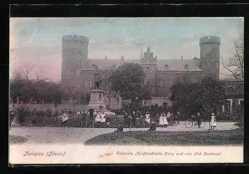 AK Kempen /Rhein, Ehem. Kurfürstliche Burg und von Loe Denkmal