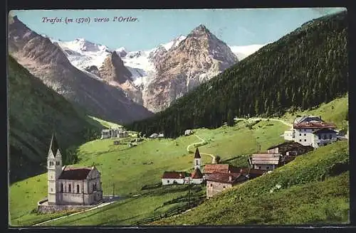 AK Trafoi am Ortler, Ortsansicht mit Kirche