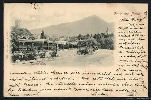 AK Meran, Wandelbahn mit Bergblick