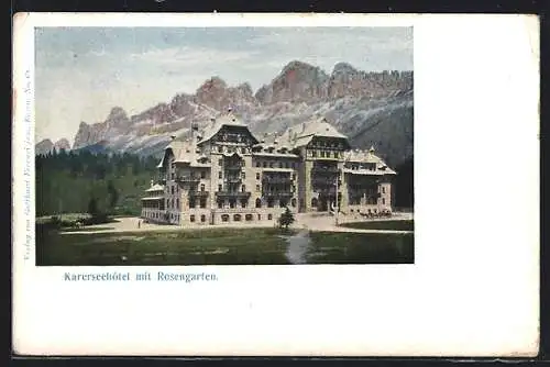 AK Karersee, Karerseehotel mit Rosengarten