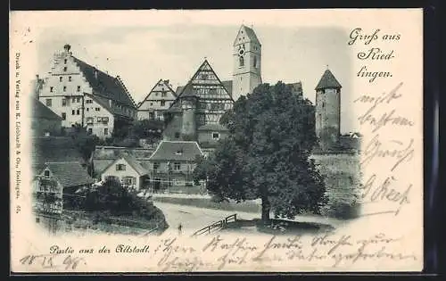 AK Riedlingen / Württ., Partie aus der Altstadt