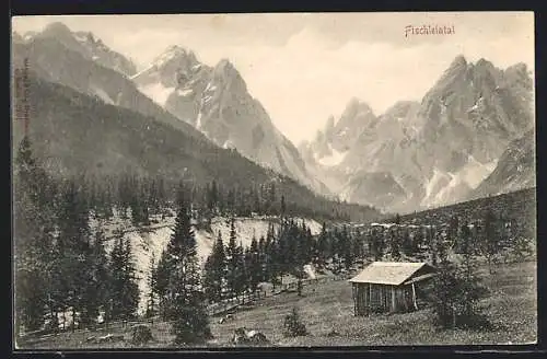 AK Fischleintal, Panorama mit Holzhütte