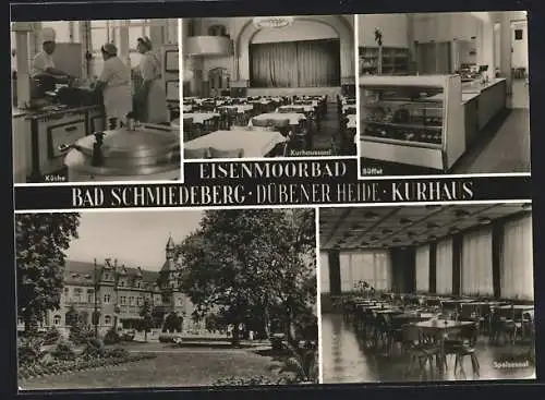 AK Bad Schmiedeberg /Dübener Heide, Kurhaus, Küche, Büffet, Speisesaal