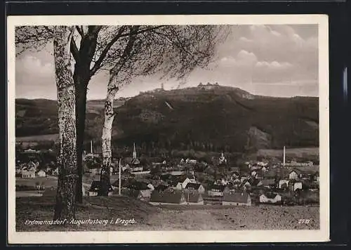 AK Erdmannsdorf-Augustusburg i. Erzgeb., Ortsansicht von einer Anhöhe aus