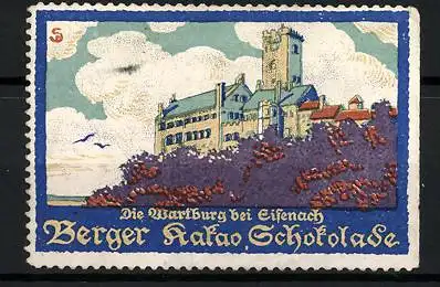 Künstler-Reklamemarke Sigmund von Suchodolski, Eisenach, Wartburg, Berger Kakao & Schokolade