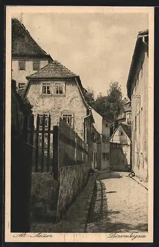 AK Alt-Meissen, Blick in Leinewebergasse