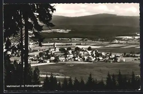 AK Mehlmeisel im Fichtelgebirge, Teilansicht mit Kirche