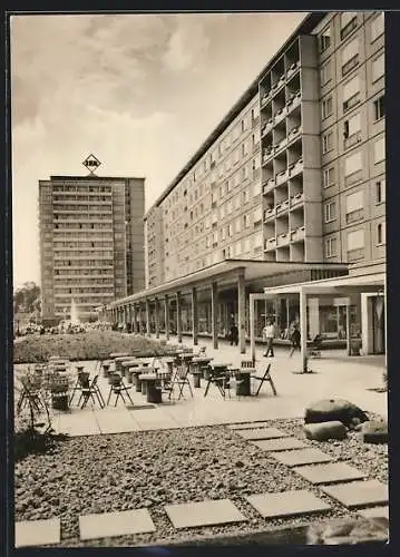 AK Karl-Marx-Stadt, Gasthof Rosenhof & Plattenbauten