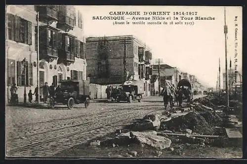 AK Salonique, Avenue Nikis et la Tour Blanche