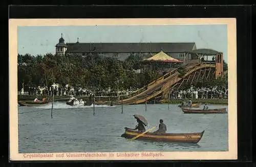 AK Limbach / Sa., Crystallpalast und Wasserrutschbahn im Stadtpark