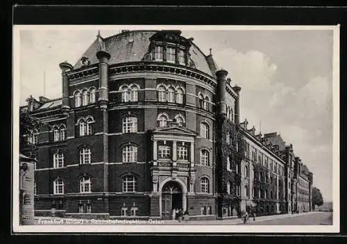 AK Frankfurt /Oder, Litfasssäule vor der Reichsbahndirektion