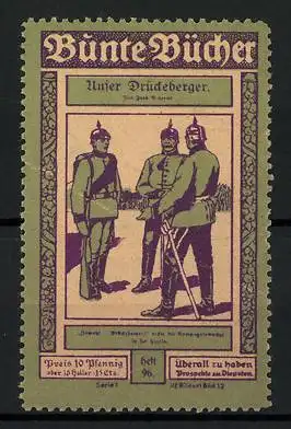 Reklamemarke Bunte Bücher, Unter Drückebergern, Serie 1, Bild 12